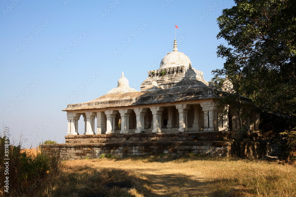 Old Ram Janki Temple at Fort Bandhavgarh, Madya Pradesh, India.