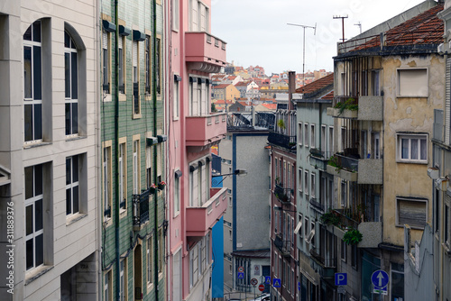colorful houses in, lissabon, portugal