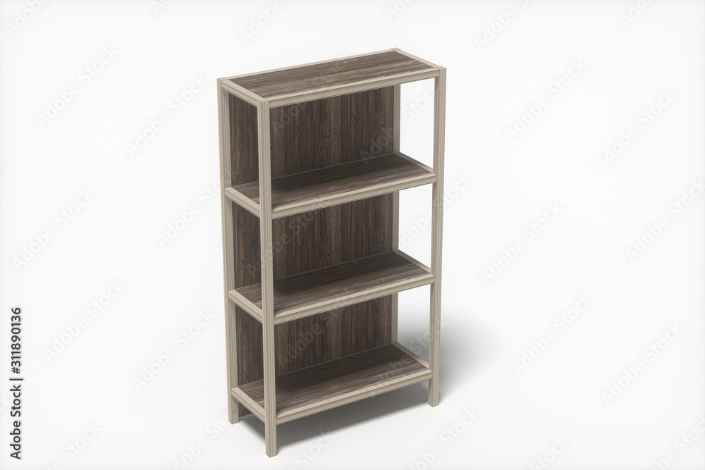 Shelves with white background, 3d rendering. Shelves with white background, 3d rendering.