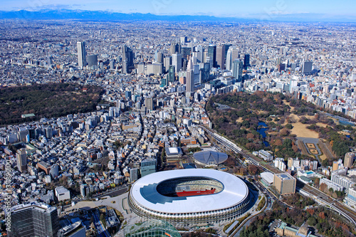 新国立競技場上空／Aerial view.2019撮影
