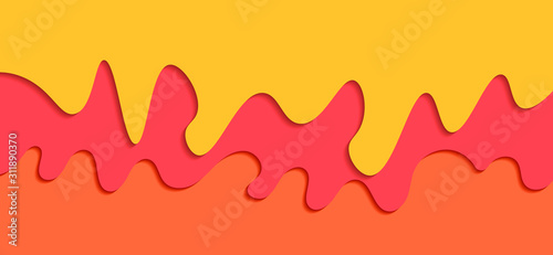 Paper cut background. Realistic abstract paper decoration for surface design with cardboard layer.