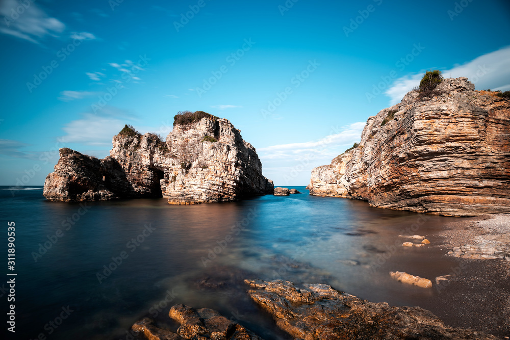 Stunning nature, seascape and rocks, long exposure