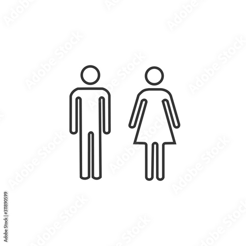 man and woman toilet icon vector illustration for website and graphic design symbol