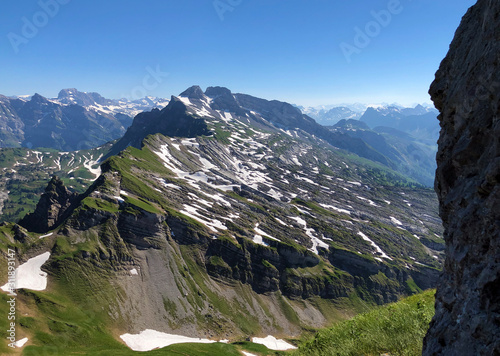 Impressive panoramas from the peaks situated between the Alpine valleys Oberseetal and Wagital (Waegital or Wägital), Innerthal - Canton of Schwyz, Switzerland photo