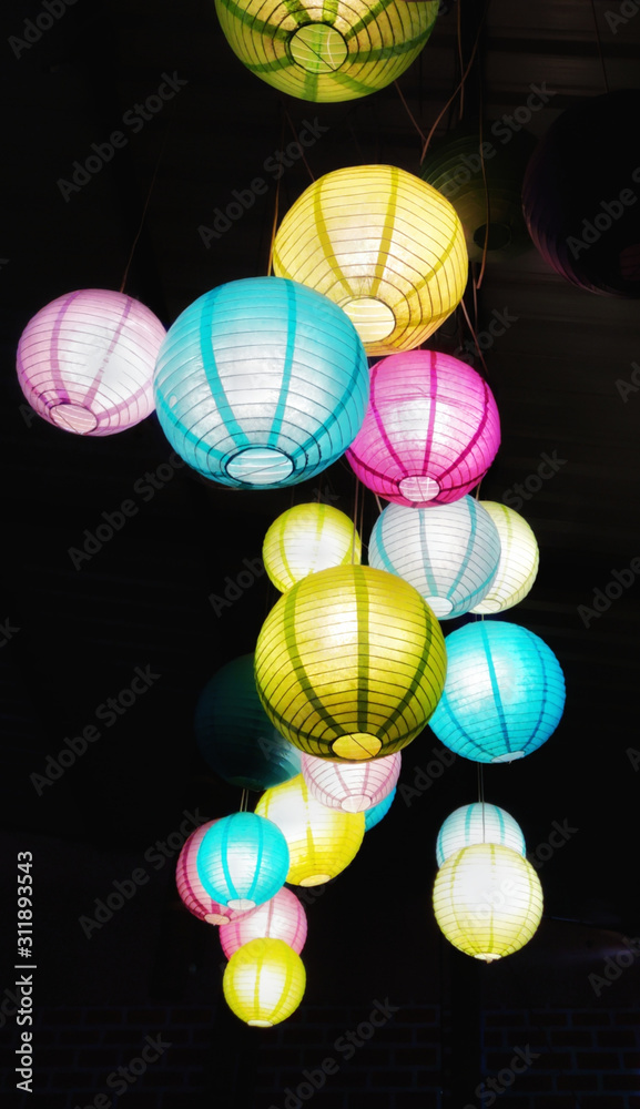 Chinese Paper Ball Lanterns Hanging
