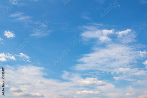 White clouds in the blue sky. Background. Texture © almal