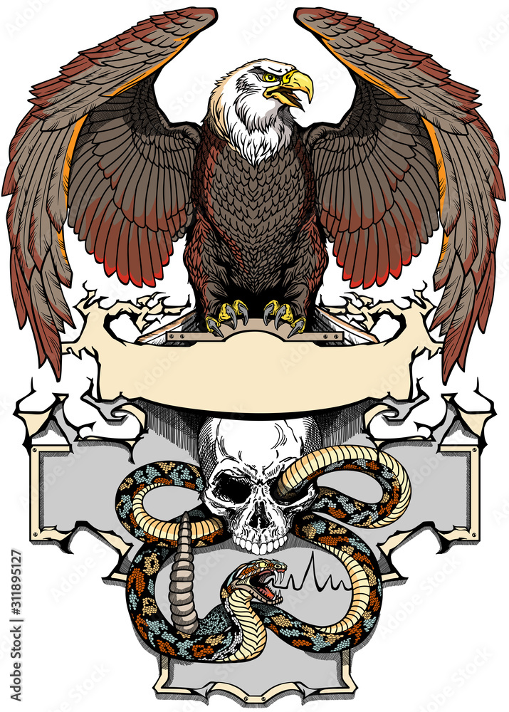 Swooping Eagle Vector Stock Illustration - Download Image Now - Tattoo,  Eagle - Bird, American Culture - iStock