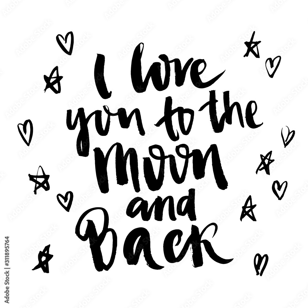 Baby shower cards with lettering. i love you to the moon and back Baby shower cards with lettering. i love you to the moon and back