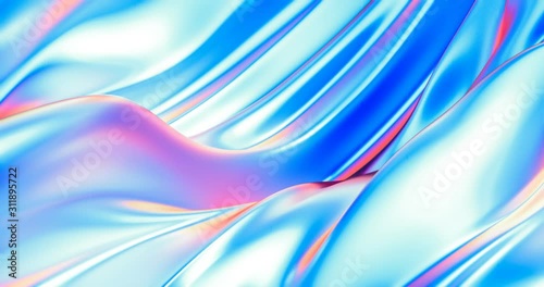 Beautiful luxury smooth backdrop with fabric drapery and waves, VJ (endless, loop), 4k. 3d illustration, 3d rendering.