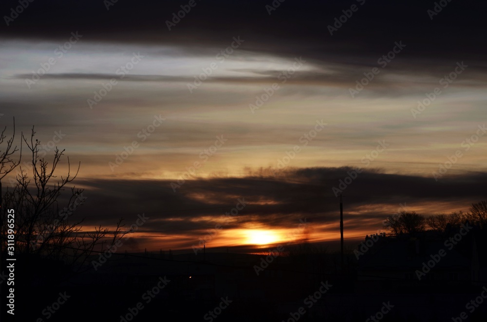 sunset over lake