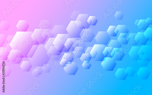 ピンクと水色のグラデーションデジタルサイバーイメージ背景