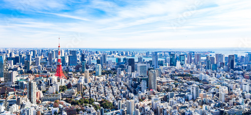 Photography 東京　青空と都市風景　ワイド