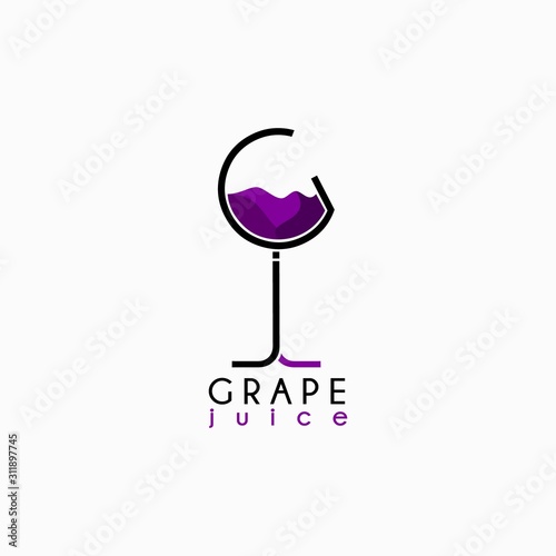 grape juice logo design inspiration . grape juice logo template . letter GJ logo template