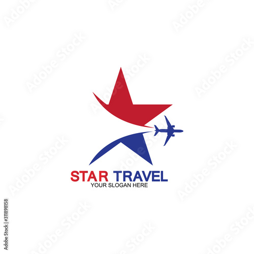 Star travel logo design. Travel agency logo design. Amazing destinations creative symbol concept.