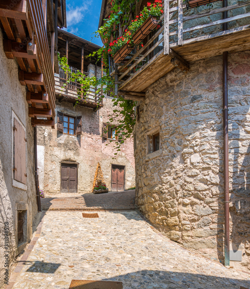 The picturesque village of Rango, in the Province of Trento, Trentino Alto Adige, Italy.