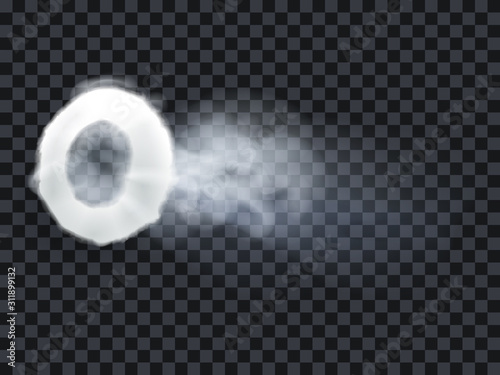 Vape steam ring smoke exhale puff vector illustration