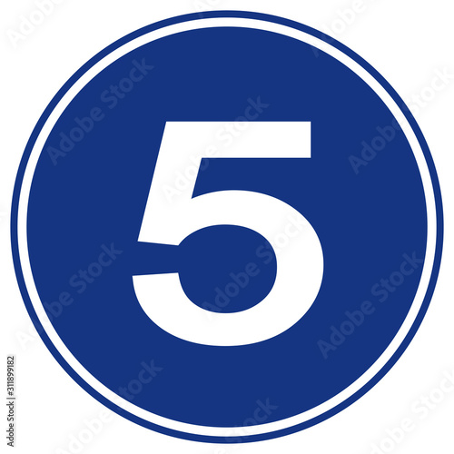 Speed Limit 5 Traffic Sign,Vector Illustration, Isolate On White Background Label. EPS10