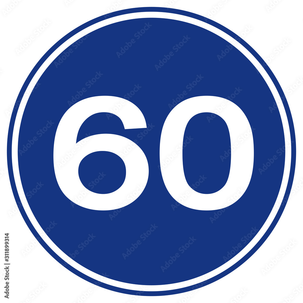 Speed Limit 60 Traffic Sign,Vector Illustration, Isolate On White Background Label. EPS10 Speed Limit 60 Traffic Sign,Vector Illustration, Isolate On White Background Label. EPS10