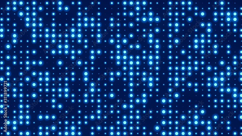 Dot  white blue pattern screen led light gradient texture background. Abstract  technology big data digital background. 3d rendering.