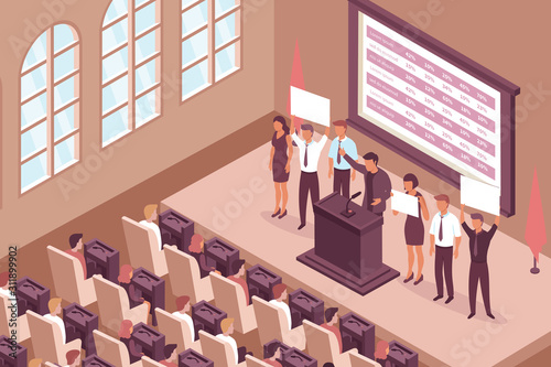 Election Debates Isometric Composition