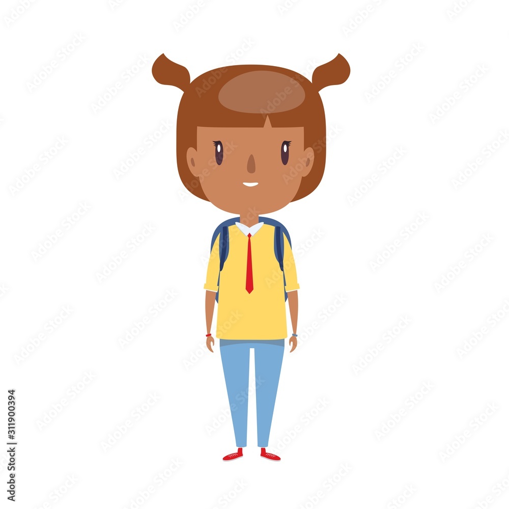 Smiling little child. Cheerful elementary school student, kindergarten pupil cartoon character. Kid flat vector illustration. Smiling little child. Cheerful elementary school student, kindergarten pupil cartoon character. Kid flat vector illustration.