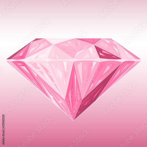 Pink gem on a light background.