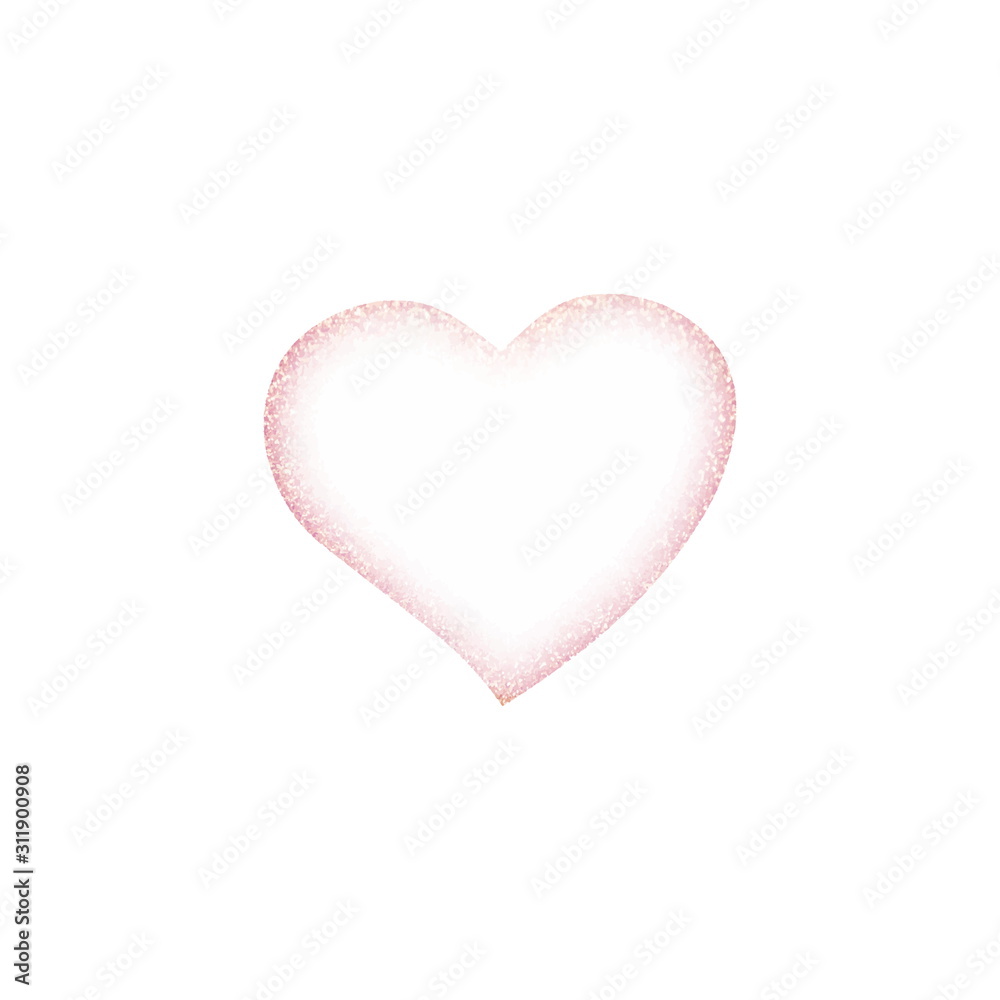 pink heart made of paper isolated on white background