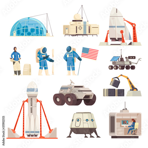 Mars Colonization Flat Set 