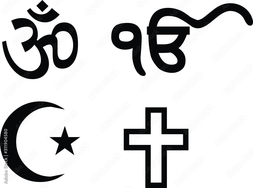 illustration vector symbol of all Indian religion illustration vector symbol of all Indian religion
