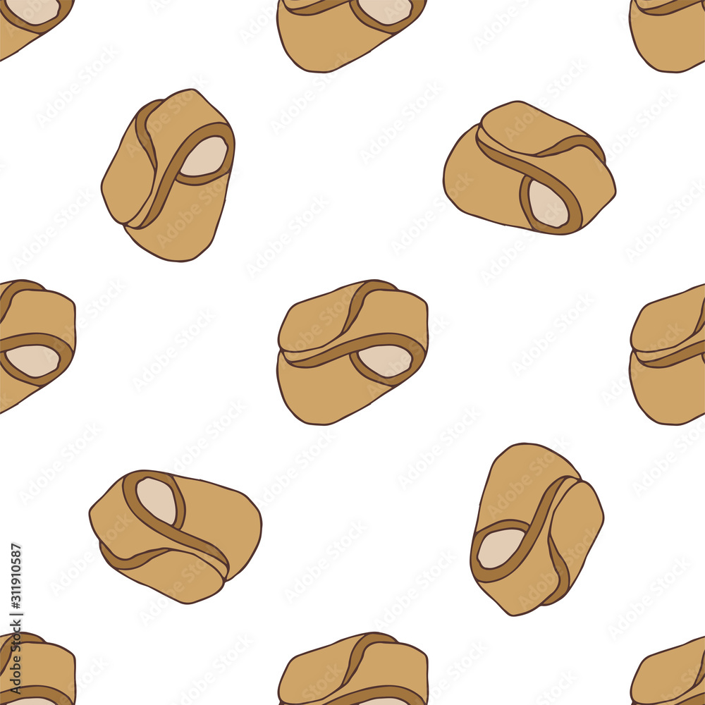 Seamless pattern with cake.Hand drawn vector illustration.