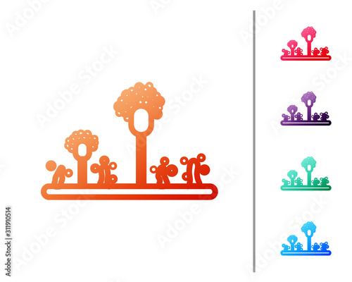 Red line Mold icon isolated on white background. Set color icons. Vector Illustration