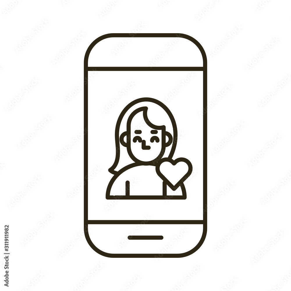 happy valentines day smartphone with girl and heart happy valentines day smartphone with girl and heart