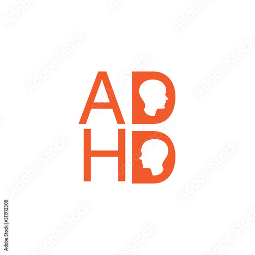 ADHD Attention Deficit Hyperactivity Disorder. Medical Icon Product Label And Logo Graphic Template.