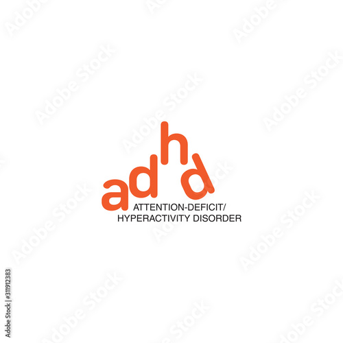 ADHD Attention Deficit Hyperactivity Disorder. Medical Icon Product Label And Logo Graphic Template.