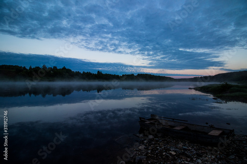 sunset over the lake