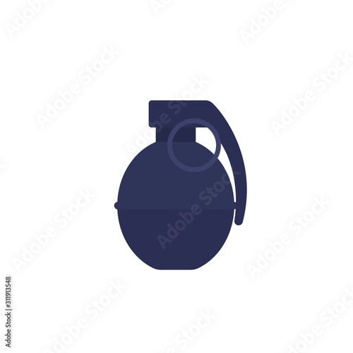 grenade on white, vector icon