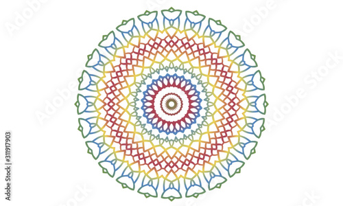 Vector colour isolated mandala pattern