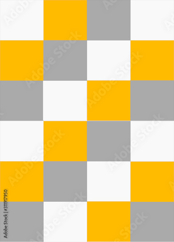 Fondo de cuadrados blanco, gris y naranja.
