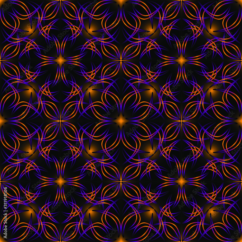 Seamless endless repeating ornament of motley colors