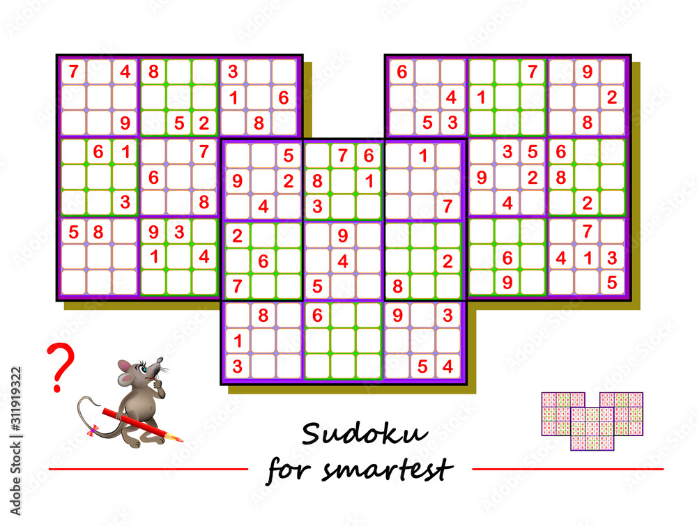 Set of Sudoku Puzzles. Different Levels. Logic Game for Children and  Adults. Play Online. Memory Training Exercises for Seniors Stock Vector -  Illustration of page, logic: 201198331