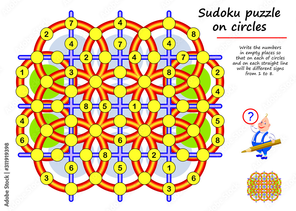 Logic Sudoku puzzle game for smartest. Write the numbers in empty ...