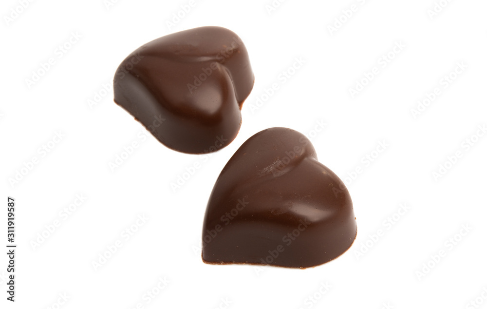 chocolate hearts isolated chocolate hearts isolated