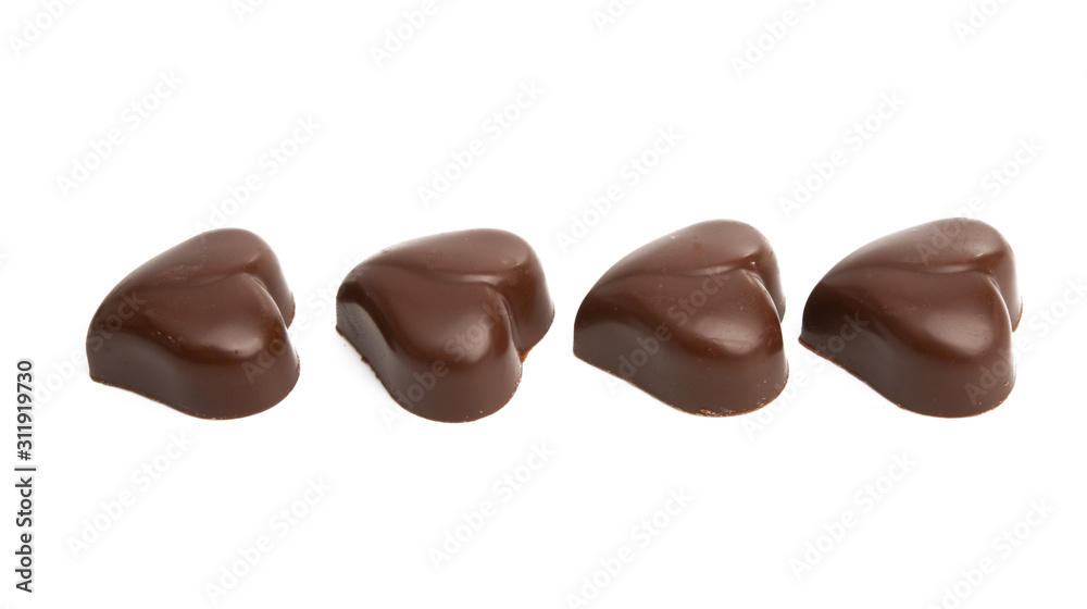chocolate hearts isolated chocolate hearts isolated