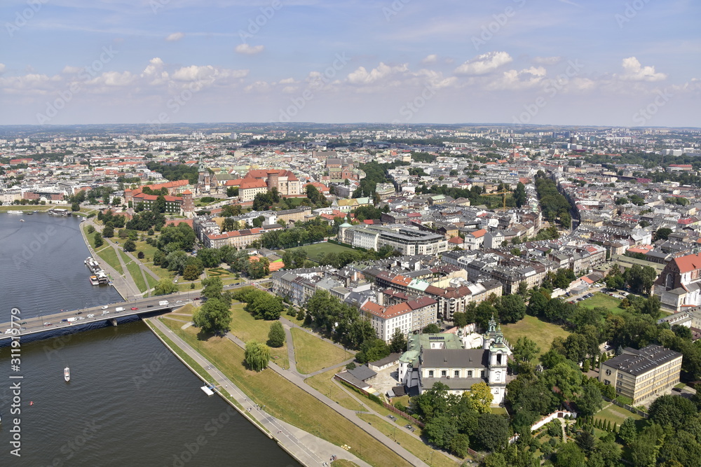 the Vistula River flowing through Krakow Poland