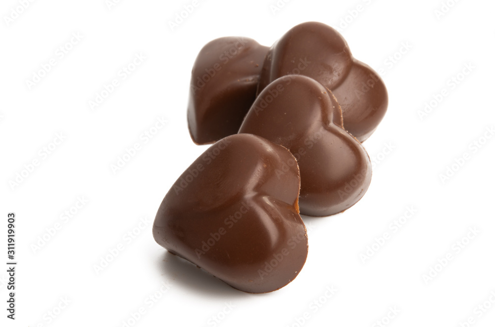 chocolate hearts isolated chocolate hearts isolated