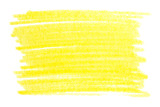 marker yellow, stain from stripe strokes. texture on white background isolated.