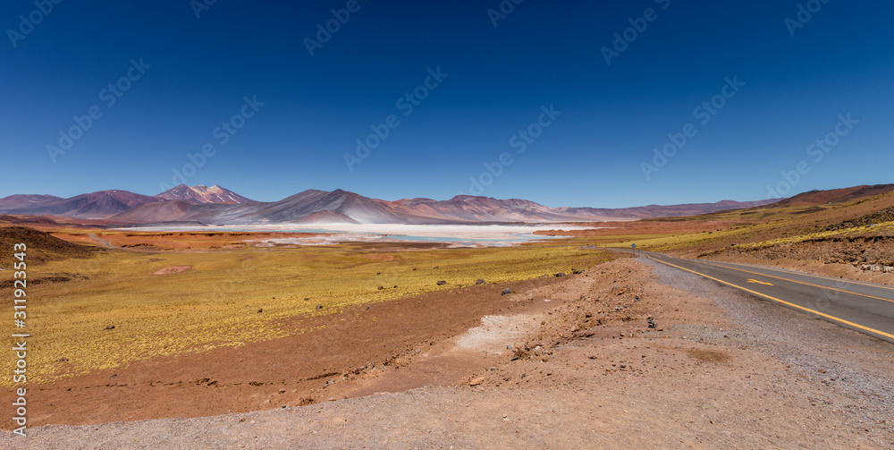road in the desert in Atacama - panoramic