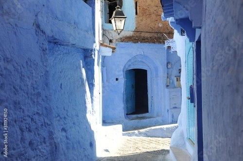 Chefchaouen, the blue city, is a town in the Rif Mountains of northwest Morocco. It’s known for the striking, blue-washed buildings of its old town. © porpendero