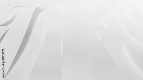 Corporate White 3d Lines. Wave Distortion Geometry. Business Clean Background