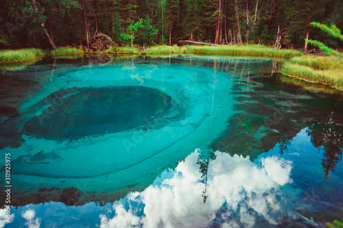 hot spring lake in the Altai Republic in Russia